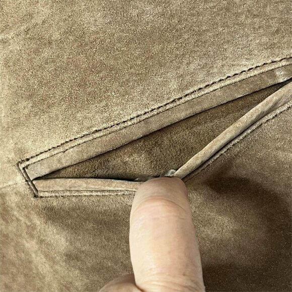 Learsi Mens Suede Leather Vest sz S Tan Snap Front Pockets Ranch Western - Picture 5 of 10